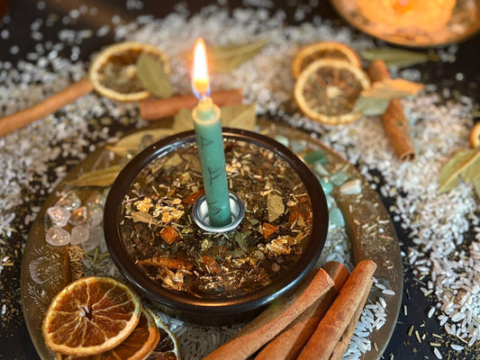 Prosperity Money Bowl — Ritual Candle Holder